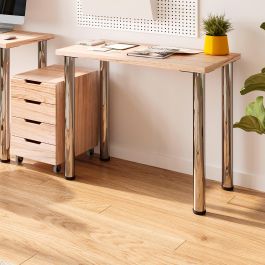 Emuca Lot de 4 pieds de table, diamètre 60mm, H 710mm, Acier, Chromé