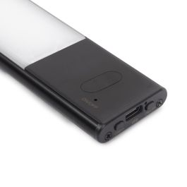 Emuca Luminaire LED Kaus Black rechargeable par usb avec capteur tactile, 400mm, Peint en noir, Plastique et Aluminium
