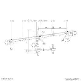 Support de table d'écran Neomounts DS60-600BL3 10" 27"