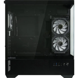 ZALMAN CHRONIX V2 ZM-CHROV2BK - Boîtier PC Moyen Tour ATX Noir avec 3 ventilateurs A-RGB, vitres trempées latérale et façade, ports Type-C/USB 3.0