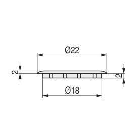 HERRAJES ALK Tapa Canela Ag.18Mm Pino (100U)
