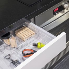 Emuca Kit de 8 seaux organisateurs Cube pour tiroirs, Plastique, Transparent