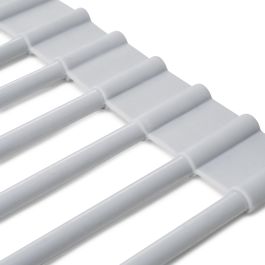 Emuca Egouttoir flexible et enroulable en silicone, acier et plastique, gris