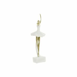Figurine Décorative DKD Home Decor Blanc Doré Romantique Danseuse Classique 13,5 x 12,5 x 40 cm