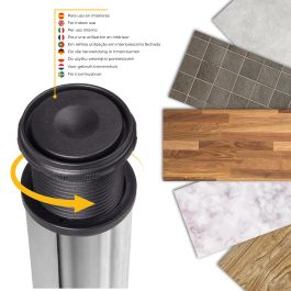 Emuca Lot de 4 pieds de table, diamètre 60mm, H 710mm, Acier, Chromé