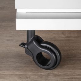 Emuca Lot de 4 roulettes Hole 2 avec plétine de montage, diamètre 60mm, Acier et Plastique, Peint en noir