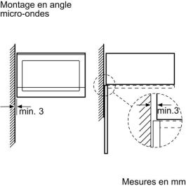 Bosch BFL523MW1F - Micro-onde encastrable compact SER4, blanc, 800 W, 38 L, avec fonction Cleaning Assistance - 59.4 x 31.7 x 38.2 cm