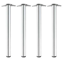 HERRAJES ALK Jeu de 4 Patas Neiva pour Table H710, Métal, 60 mm Diamètre, 710 mm Hauteur, Finition Chrome