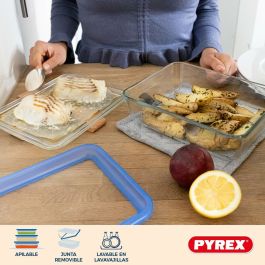 Ensemble de Boîtes à Lunch Pyrex Bleu Transparent 800 ml 3 Pièces