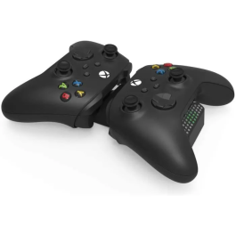 Hori Station de charge double pour manettes Xbox Series X/S et Xbox One avec 2 batteries - Charge rapide USB, LED indicateur - Noir, Licence Microsoft