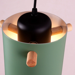 Lampe Suspension Dahlia Métal et Bois SKD-P1011-T