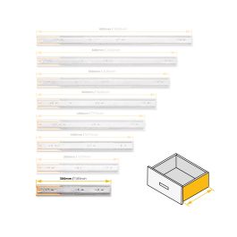 Emuca Lot de 5 jeux de coulisses de tiroirs, roulement à billes, hauteur 45mm, profondeur 300mm, sortie totale, fermeture amortie, Zingué