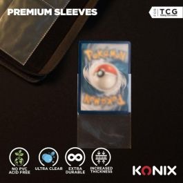 Konix Fundas Premium pour cartes - 100 pochettes - Compatible Magic The Gathering et Pokémon - Transparente