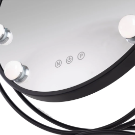 Miroir LED Maquillage Éclairé 48x43cm Noir Lumière Réglable Température de Couleur 2700-6500K SUN-KRS-430-B