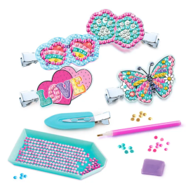 Canal Toys Set de Barrettes Diamant Art OFG 334 - Décoration de 8 Barrettes avec Strass Multicolores pour Créer des Looks Uniques