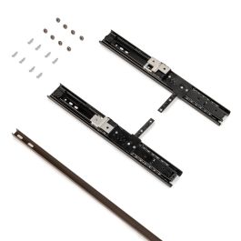 Emuca Miroir extractible pour l'intérieur de l'armoire, Peint en moka, Acier et Plastique et Verre.