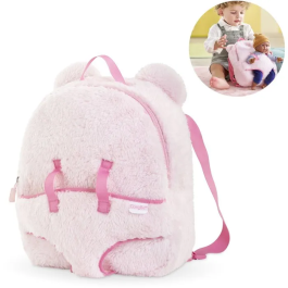 Corolle - Sac à dos porte-poupée, Peluche rose 30 cm, Transports et jeux d'aventure, Pour enfant dès 3 ans