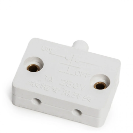 Interrupteur pour Armoire avec Bouton, Normalement Fermé, Blanc, Plastique, 250VAC/1A