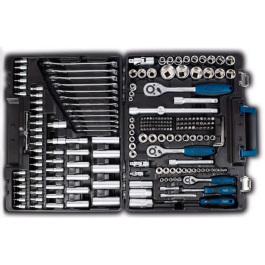 Scheppach Jeu d'outils TB217 217 pièces en acier au chrome-vanadium et acier à outils