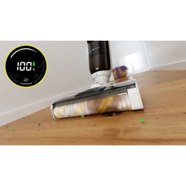 Kärcher FCV 4 Dry - Aspirateur balai laveur sans fil, pour surfaces jusqu'à 200 m², nettoyage eau et poussières, station de séchage incluse