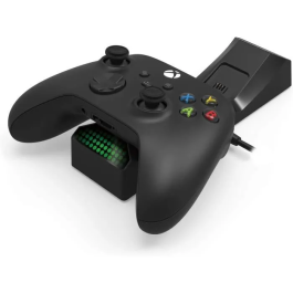 Hori Station de charge double pour manettes Xbox Series X/S et Xbox One avec 2 batteries - Charge rapide USB, LED indicateur - Noir, Licence Microsoft