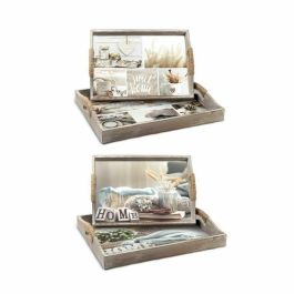 Jeux de plateaux DKD Home Decor Beige 40 x 30 x 6 cm Bois MDF (2 Unités) Precio: 53.4999996. SKU: S3038767