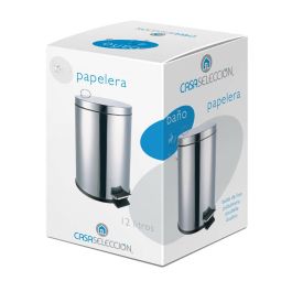 Poubelle à pédale Noir Argenté 12 L