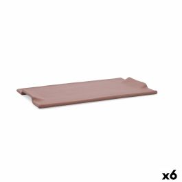 Quid Bandeja Rectangular Mineral Gres Terracota Cerámica Texturizada 30x18 cm (6 Unidades)