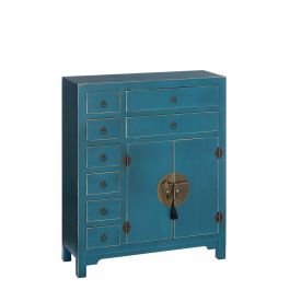 Buffet ORIENTE Bleu Doré Fer Bois MDF 73 x 26 x 90 cm