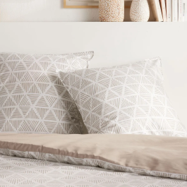 Today Parure de Lit Sunshine - Housse de Couette 220x240 cm et 2 Taies - Coton 57 Fils - Impression Triangle - Moderne et Élégante