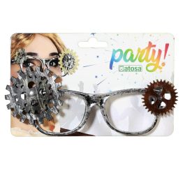 Steampunk Lunettes de Soleil Dorées à Engrenages - Style Rétrofuturiste Victorien