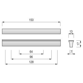 Trentadue Tirador Plástico Trama C64/96/128 Ral9006 L150