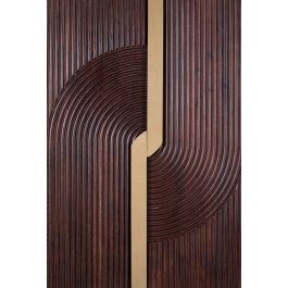 GINER Y COLOMER - Buffet bar en bois de manguier et métal - 2 portes - 120 cm de haut - Finition cerise - Dimensions 91x46 cm - Livré assemblé