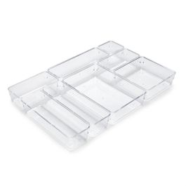 Emuca Kit de 8 seaux organisateurs Cube pour tiroirs, Plastique, Transparent