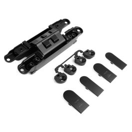 Koblenz Charnière Cachée K2460 pour Portes en Bois - Zamak et Acier Inoxydable - Finitions Noir, Or, Chrome Satiné, Chrome Brossé