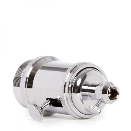 Douille E27 Cuivre Bakélite avec Interrupteur Rotatif, Finition Chrome [AM-AH008]