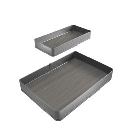 Emuca Accessoire extractible Harmony pour meuble de cuisine, Droite, Acier et Bois, Gris anthracite