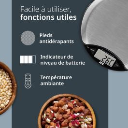 Ade ANJA Balance de cuisine numérique en plastique ABS 17 x 17 x 2,2 cm avec pile Cr 2032 ADE4260075851976
