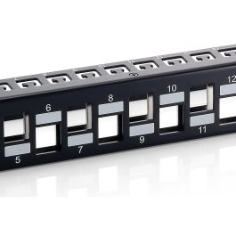 Equip Patchpanel 24x Cat6A 19" FTP 1HE Keystone Montage sw