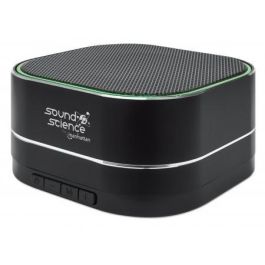 MANHATTAN Sound Science Metallic LED Bluetooth-Lautsprecher Bluetooth 5.0 Mikrofon Bedienelemente FM-Radio MicroSD-Slot schwarz