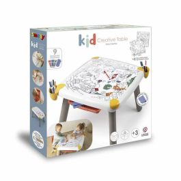 Smoby Table Créative pour Enfants avec Feutre Effaçable, 2 Grandes Feuilles à Colorier et 3 Espaces de Rangement - Dès 3 ans - SMO3032164204007