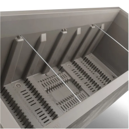 Deroma Millennium - Pot de fleurs rectangulaire marron 97 litres avec réserve d'eau et roulettes - Design contemporain pour intérieur et extérieur - Longueur 99 cm