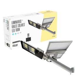 BX3 Farola LED solaire 100W 5000 Lm 6000K IP65 avec détecteur de mouvement et capteur crépusculaire, lampe d'éclairage public autonome