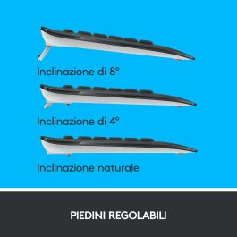 clavier et souris Logitech 920-008679 Italien QWERTY Blanc Noir