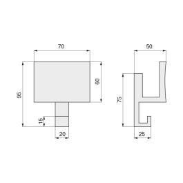 MITAL Eneko Percha Colgador Frente Cuadrado - Finition Chrome