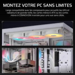 Boitier PC - CORSAIR - 3500X RSR ARGB Tempered Glass Mid-Tower - 3 ventilateurs ARGB a rotor inversé - Blanc