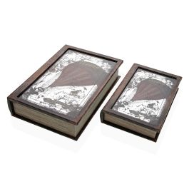 Boîte Décorative Versa Toile Bois MDF Globe terrestre