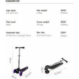 Trottinette Ociotrends Eco Future Scooter Violet 3 roues