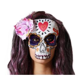 Masque de Calavera Mexicain Blanc avec Détails Floraux - Décoratif pour le Jour des Morts, Halloween ou Événements Thématiques Precio: 1.992. SKU: B1DXNMNCYG