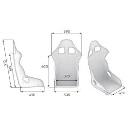 OMP Siège Racing ARS-R FIA 8855-1999 Fibre de Verre Velours Noir OMPHA0-0774-B01-071